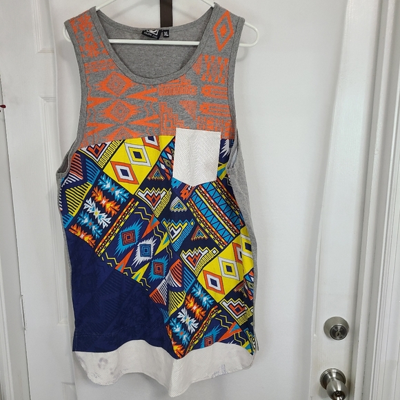 Squrre Zero Woman's Sleeveless Tank Top, Size: XL Color: Grey with color pattern - Picture 5 of 16